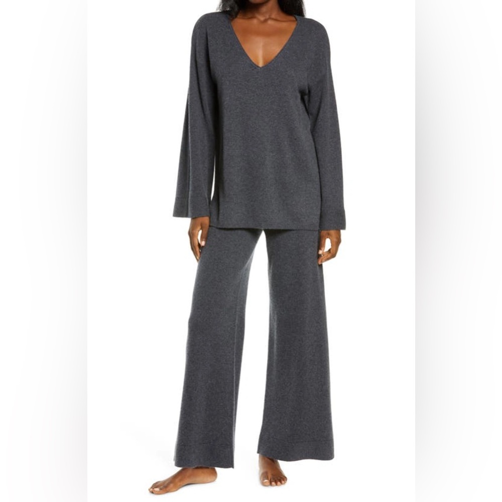 Nordstrom Cashmere Grey Meteor Crew Neck Sweater S